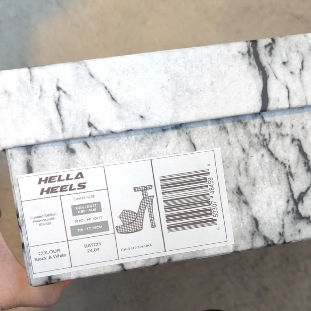 Hella Heels Houndstooth Black & White Special Edition 7" Platform Heels - Picture 3 of 10